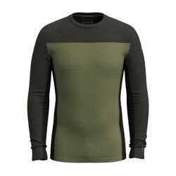 Smartwool Classic Thermal Merino Baselayer Colorblock Crew Top Men's in Winter Moss North Woods